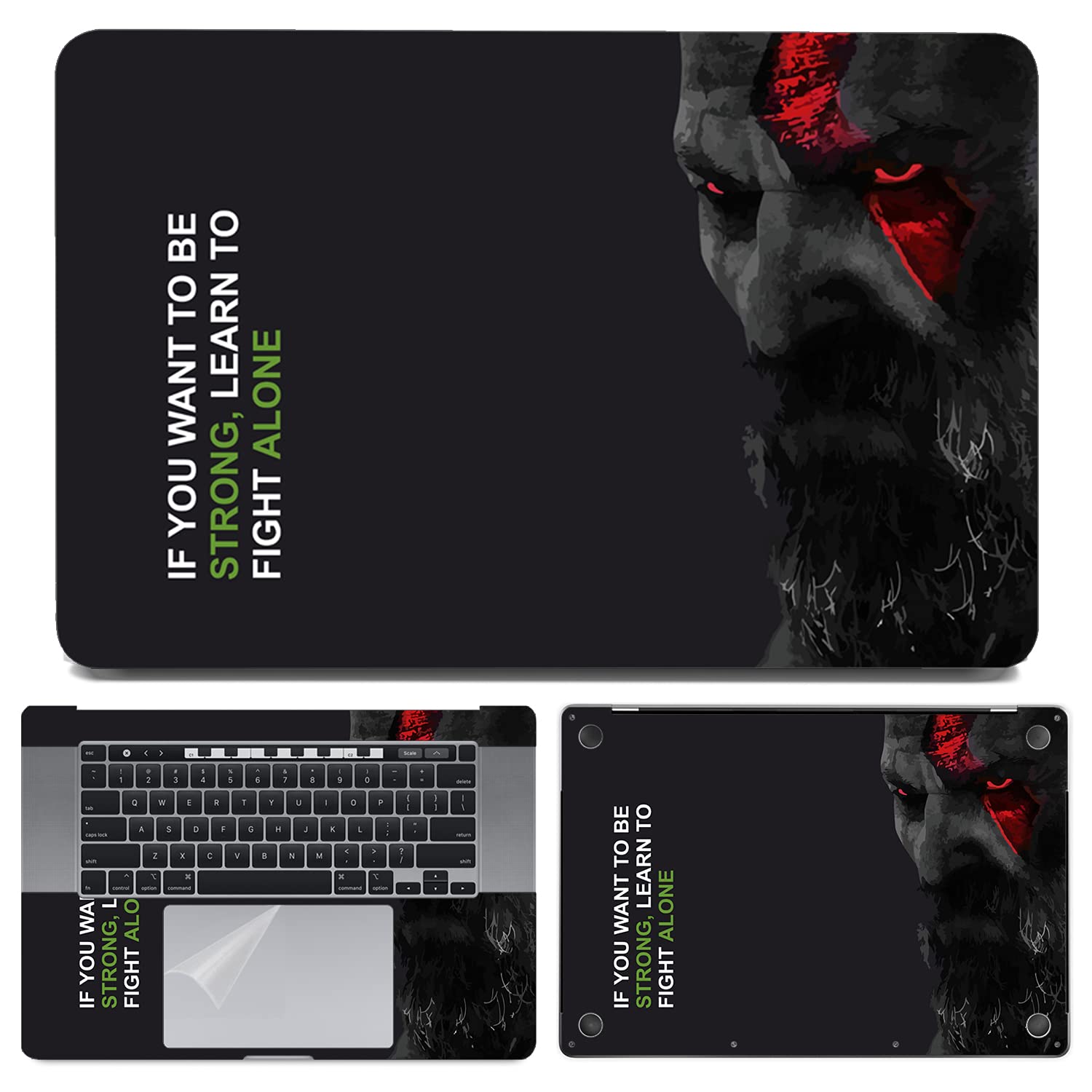 Techfit Fullbody 4-Piece Laptop Skin Wrap Decal Vinyl Sticker Compatible for MacBook Pro 16 inch A2141 2019 Release (Strong Alone) (B09HP6TMBH) Amazon Price History, Amazon Price Tracker