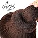 Teenitor Donut Hair Bun Maker Set - 7 Rings (1 Extra-Large, 2 Large, 2 Medium, 2 Small), 5 Elastic Bands, 20 Hair Pins, Dark Brown
