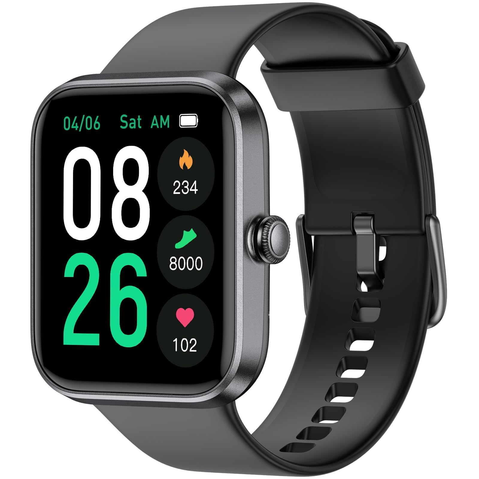 EURANSEURANS Smart Watch 45mm, AMOLED Fitness Watch with Heart Rate/Sleep Monitor Steps Calories Counter, IP68 Waterproof Activity Tracker Compatible with Android iOSClimatePartner certified