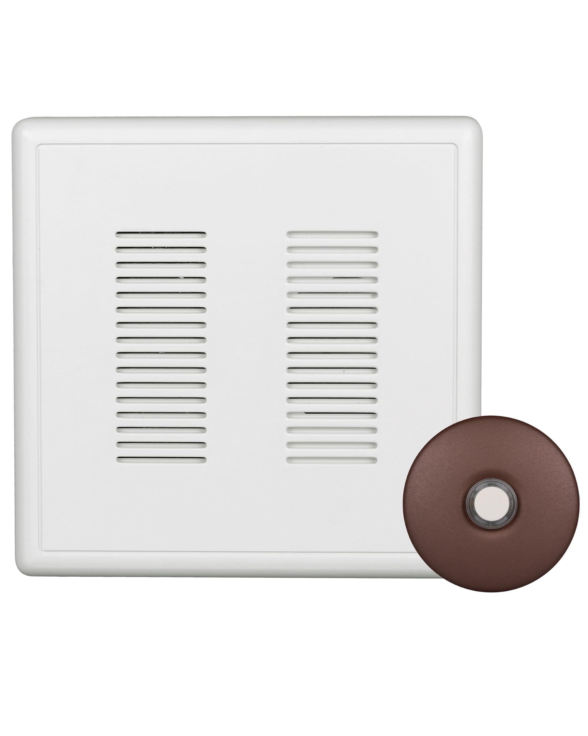 PrimeChime Plus 2 Electric Doorbell Kit - Doorbells for Home - Includes Selectable Ring Chimes - Stucco Button, Architectural Bronze - NICOR Lighting