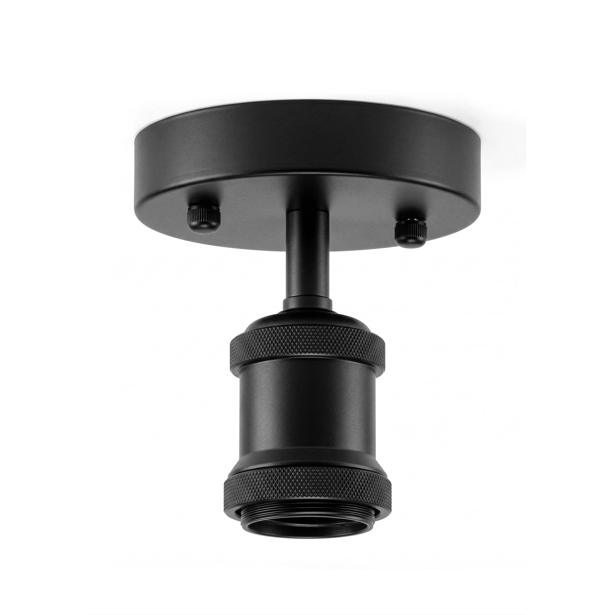 DC VOLTAGE Single Head Fully Earth Ceiling Light Retro Flush Mount E27 Lamp Holder Sconce Chandeliers Pendent Set (1 Pack Without Bulb Black) — image 1