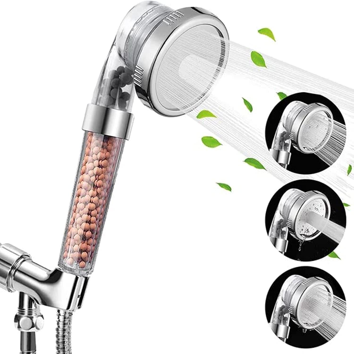 DANEEN 03 Functions High Pressure Shower Head Sprayer with Filtration System, Teflon Tape (Jet, Rainfall and Massage), Reduce Hair Loss, Boost Skin, Filter, Purify and Save Water (Shower Head Only)