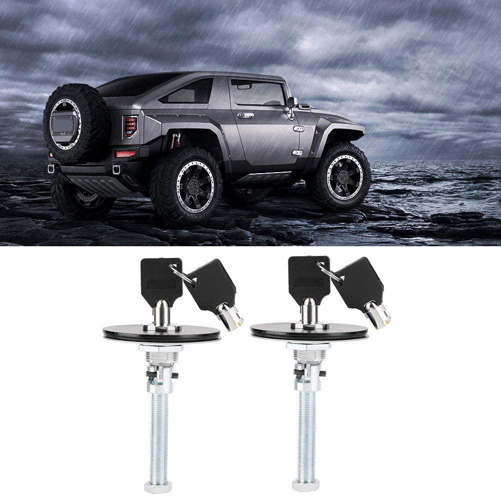 Serrure de capot de voiture, Kit de broche de clé de verrouillage de capot de capot de moteur universel rapide pour voiture(Noir)