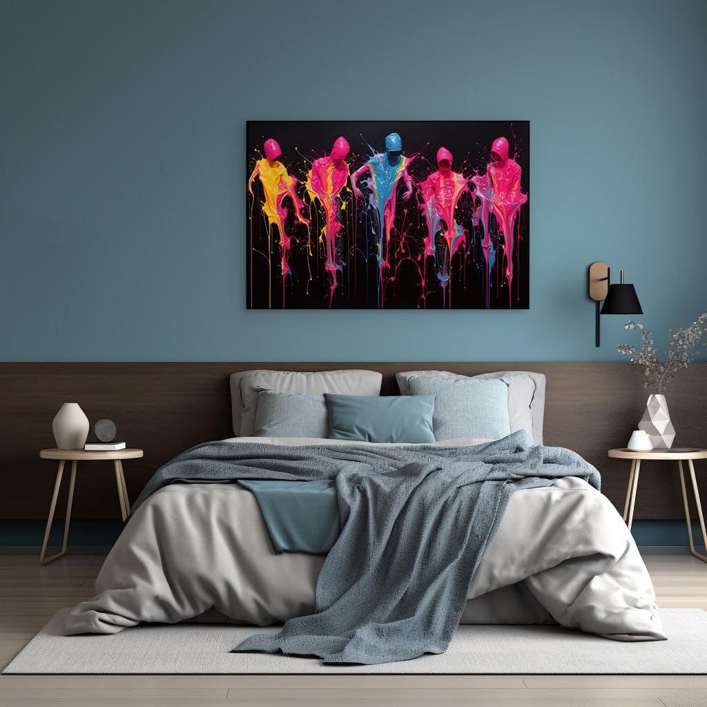 Art Wall: a Symphony Of Abstract Figures And Vivid Colors Bursting With Life And Expression. Interior Decor, Canvas Art Design, Art Apartment Decoration. Size: 69x46 cm (27x18 inch)