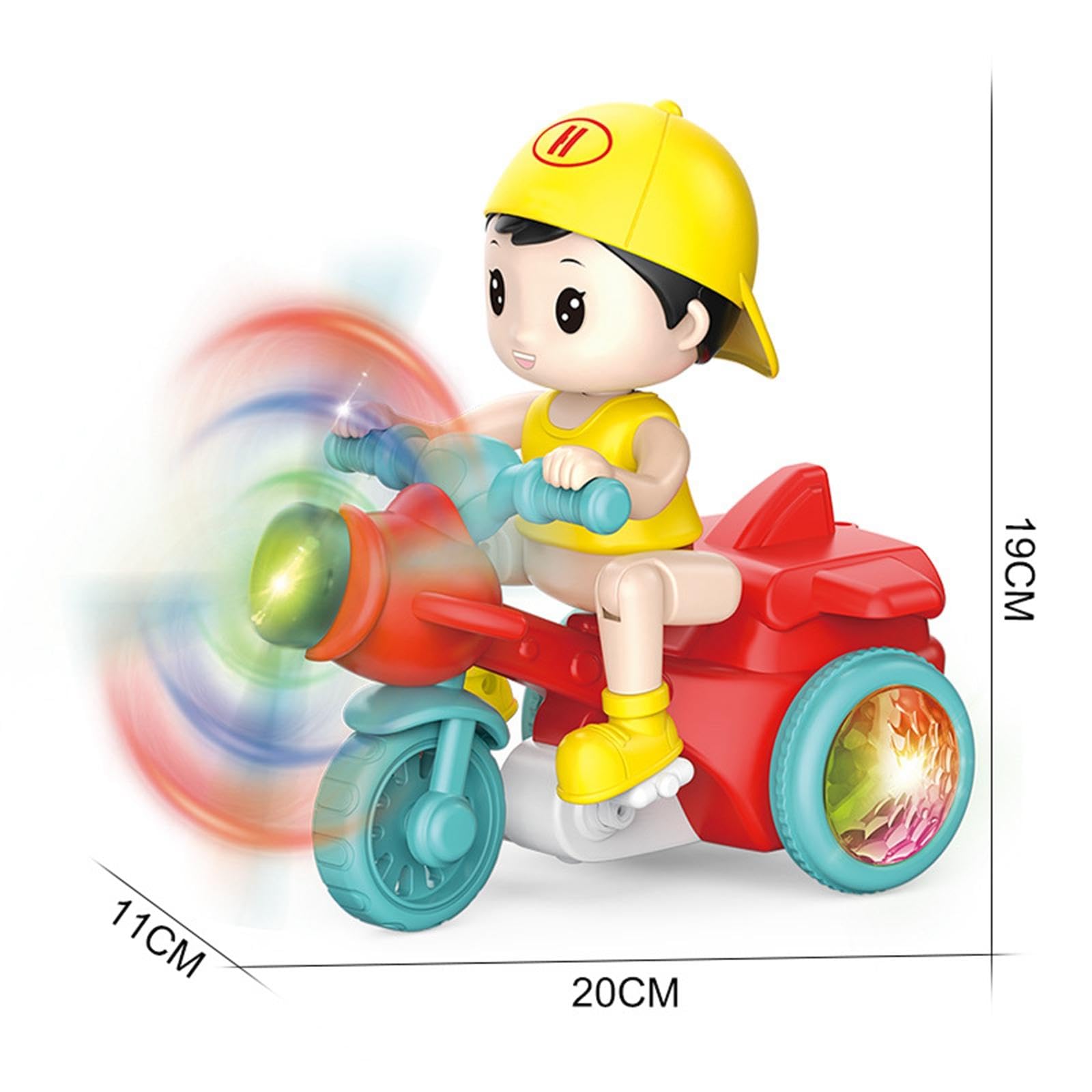 Elettrico Giocattolo Interattivo con Luci Musica Rotazione Divertente Educativo per Bambini Adatto a Compleanno Gioco Regalo Casa, Rosso