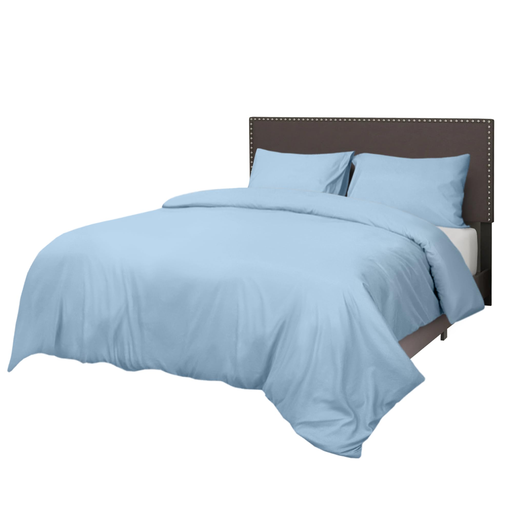 Sapphire Collection Bedding Duvet Cover Soft Brushed Microfibre Duvet Cover with Pillowcases Bedding Quilt Cover Set Wrinkle free (Sky Blue