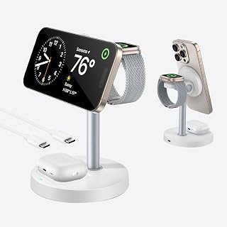 3 in 1 Wireless Charging Station (White) Price In India