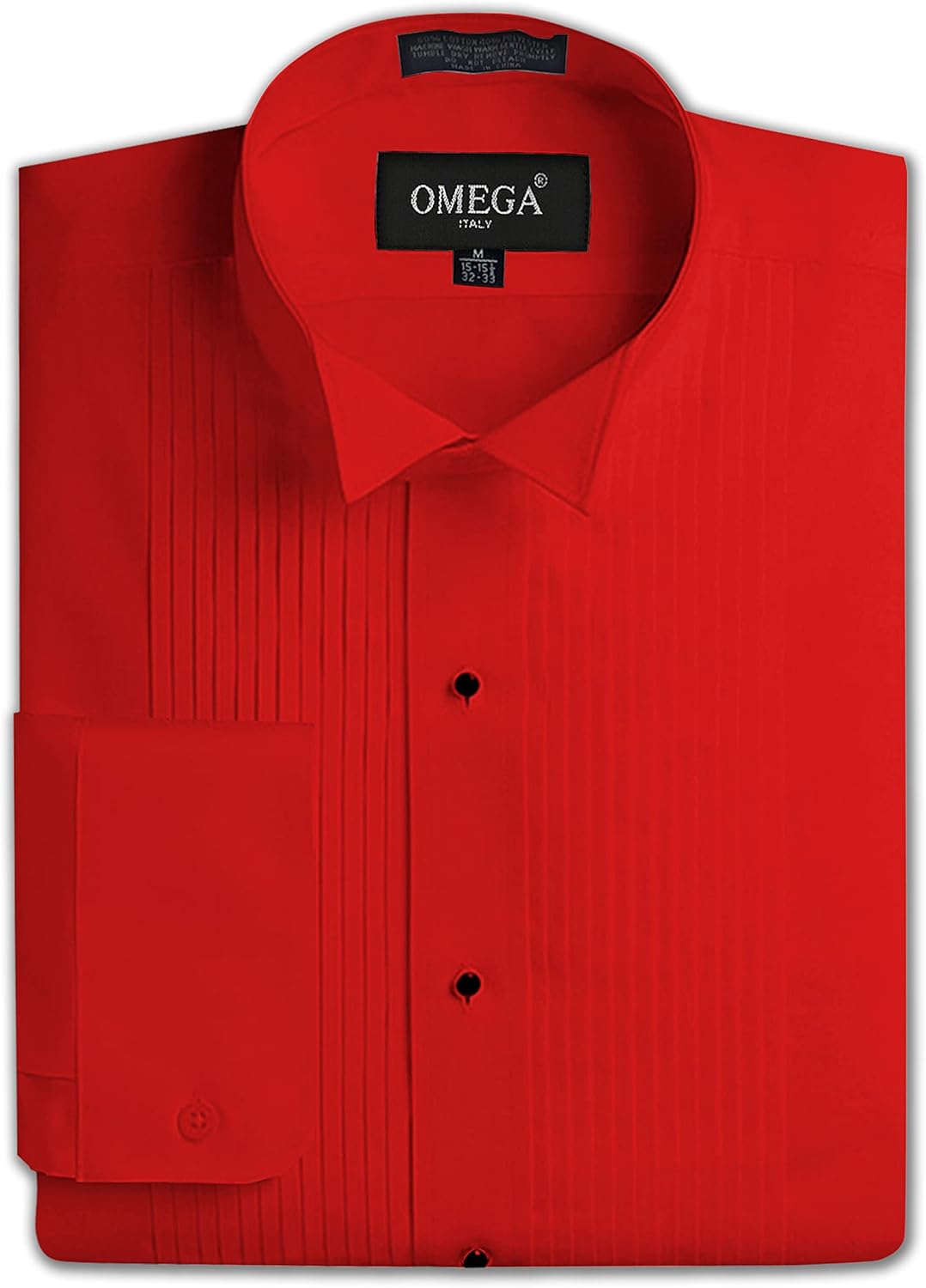 OmegaTux Mens Formal Wing Collar Tuxedo Shirt, 1/4" Pleat at  Men’s Clothing store