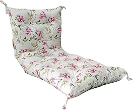 IRA Furniture Cotton Bench Cushion, Pink Floral Print, 120 x 50 cm, 3 Seater with Back Support