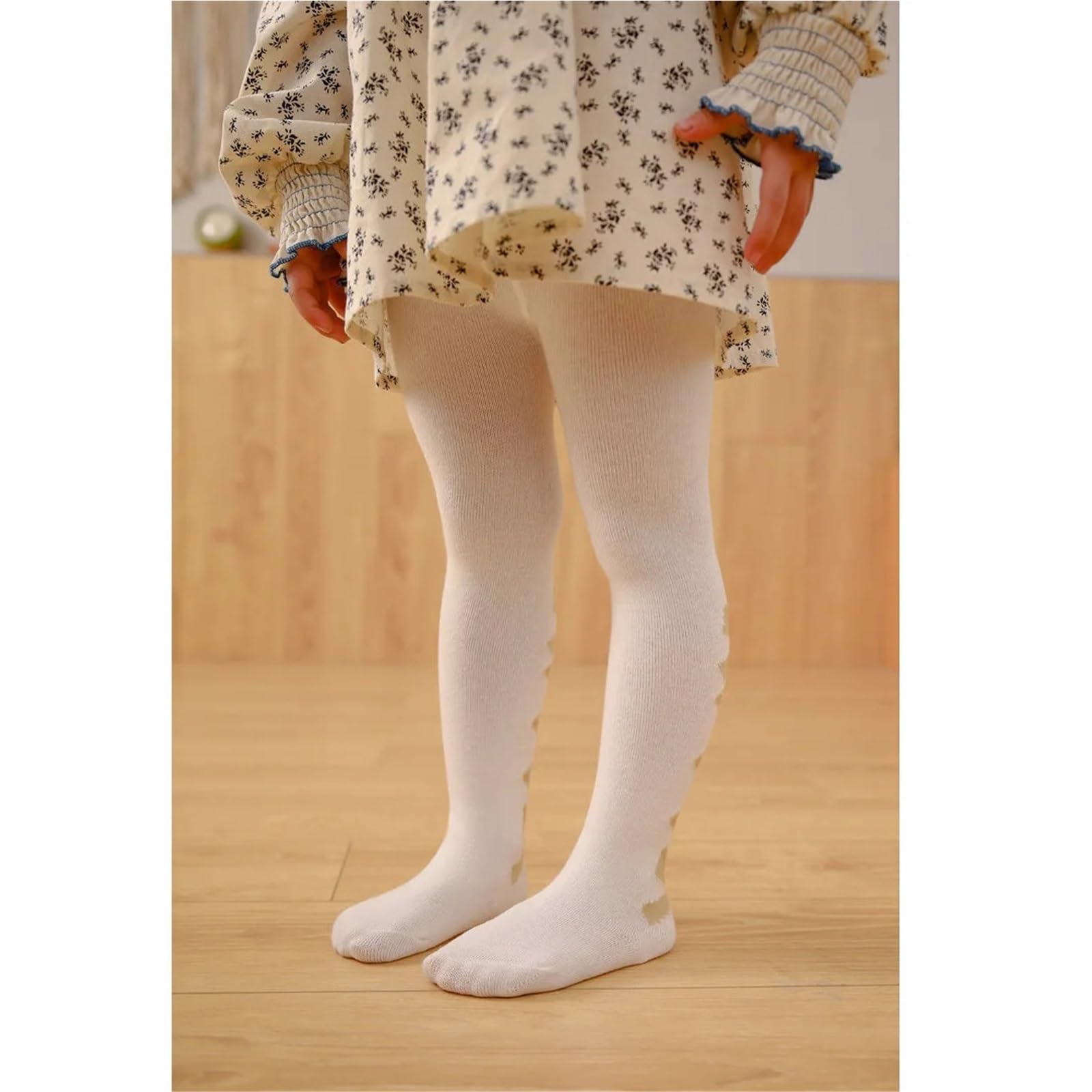 Children's Christmas Tights – Soft Cotton Princess Bowknot Pantyhose for Baby Girls (1-8 Years) – Perfect New Year Gift(Red,3-4Years(M))