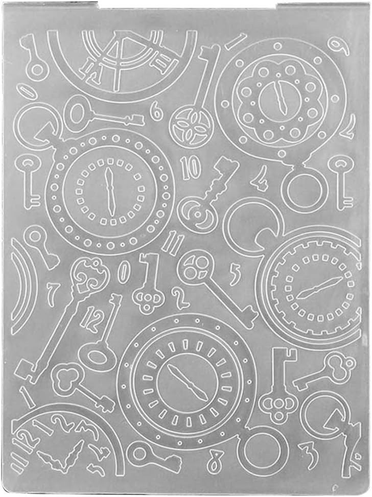 Exquisite Embossing Folder Clock for Background Template Multifunctional Greeting Cards Templat Folder