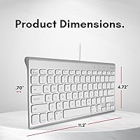 Vista 7 de Macally Teclado USB con cable para Mac y PC con Windows, teclado Apple pequeño compatible con ahorro de espacio, teclado externo Mac de 78 teclas