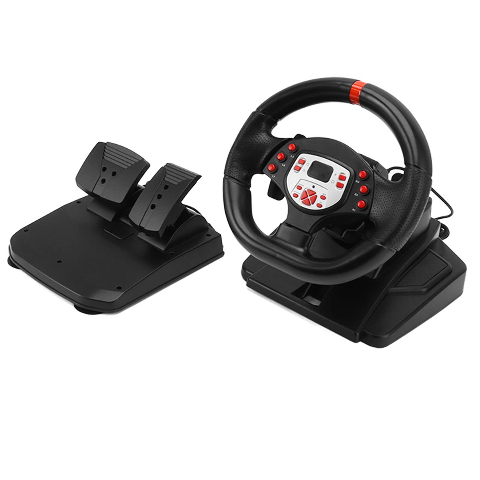 Driving Force Racing Volante, Dual Shift Paddle Motor Game Volante Ajuste de Altura de Vibración 180 Grados con Mahcine Game Pedal
