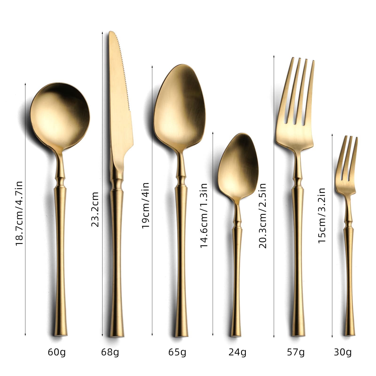 Juego De Cubiertos Dorados, Juego De Cubiertos Para Bodas, Elegante Juego De Cubiertos Clásicos De Acero Inoxidable, Cuchillo Y Tenedor Para Servir En Casa, Cocina Y Restaurante, Servicio Para 4 Pers