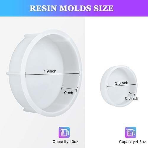 Miniatura 2 de KISREL Moldes de resina redondos grandes, molde de fundición redondo profundo de resina epoxi, moldes de silicona grandes para preservación de