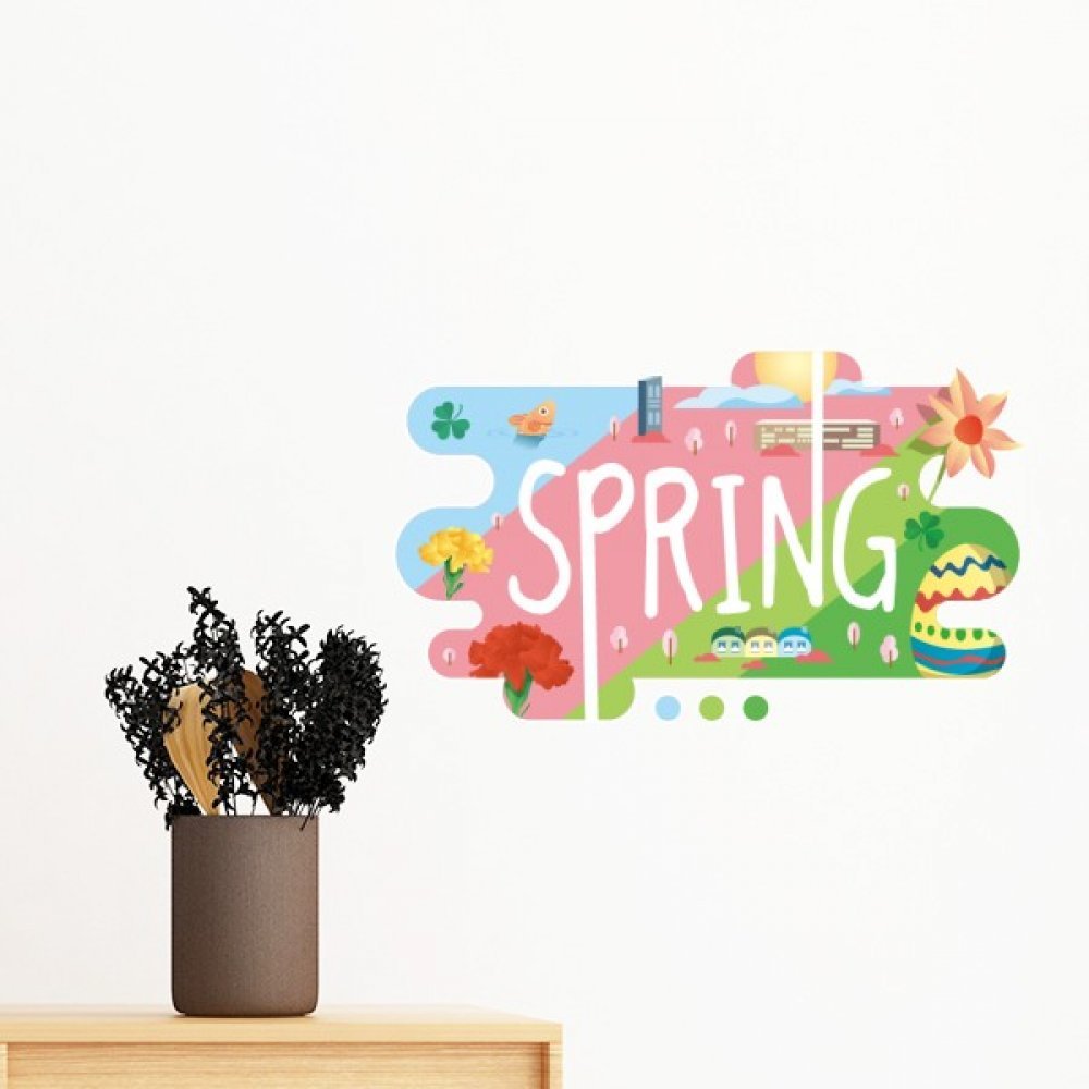 Stickers DIY saison de printemps deco murale lumineuse salon