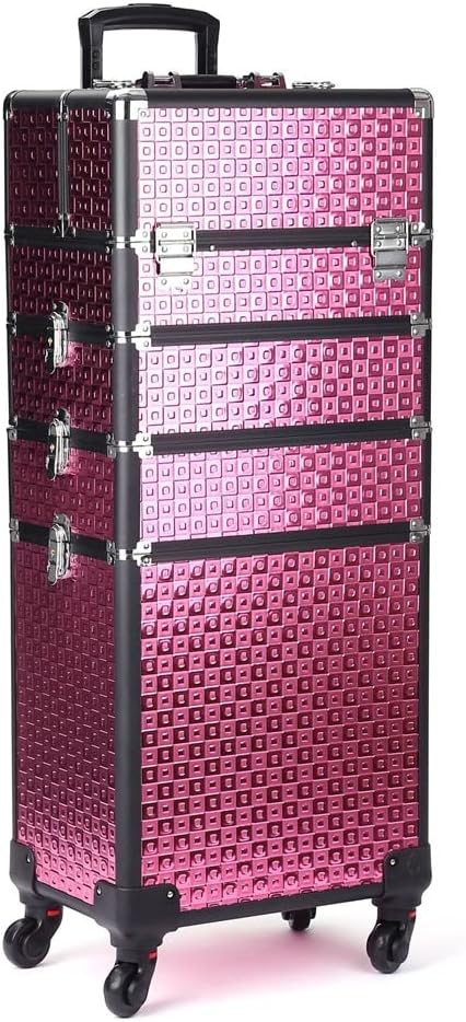 Multifunctional multi-layer trolley case aluminum alloy makeup box artist and toolbox
