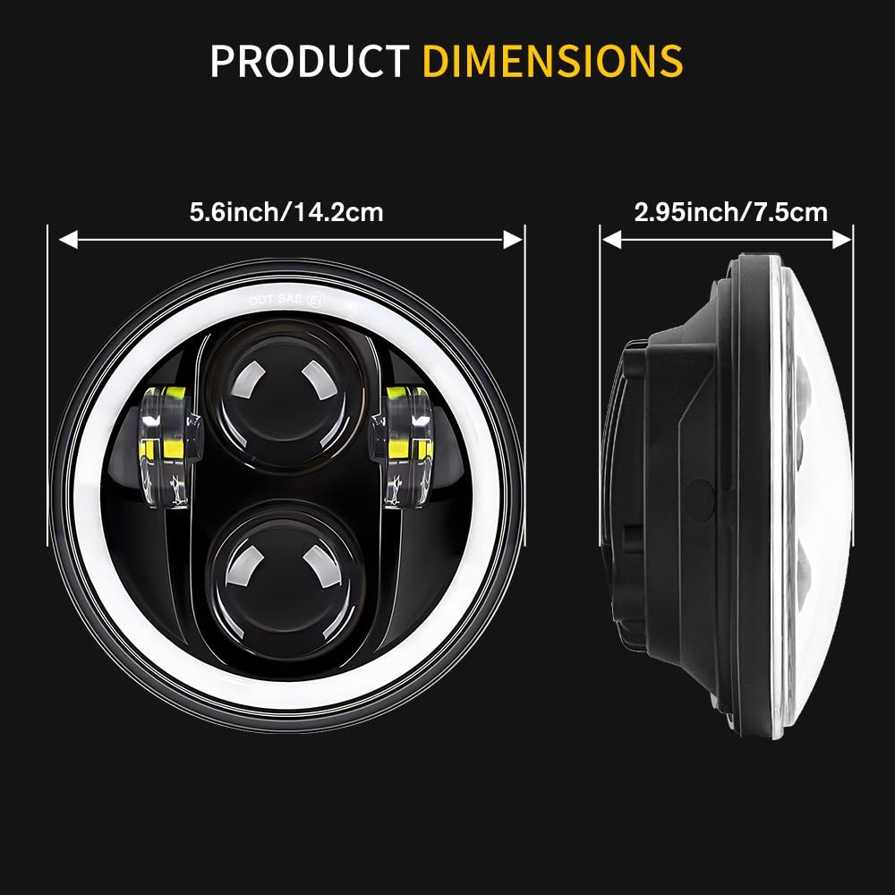 5,75-calowy reflektor Led motocyklowy Wysoka martwa wiązka 6000k 3500k DRL 12V 24V dla samochodu terenowego Motocykl ciężarówka(Model 05 1pcs)