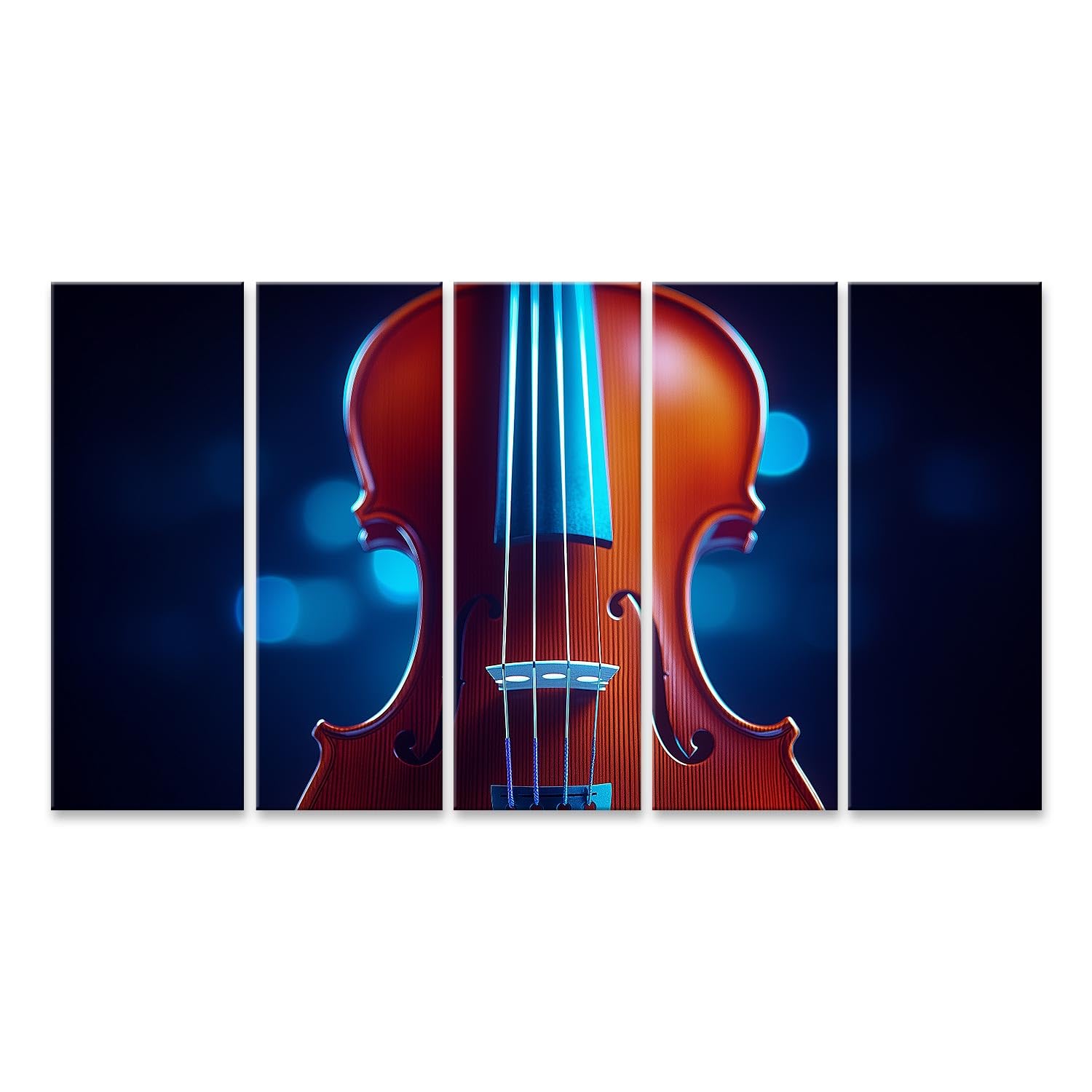 islandburner Immagine su tela violino in luce blu luccichio per soggiorno amanti della musica negozio di musica immagini murali poster