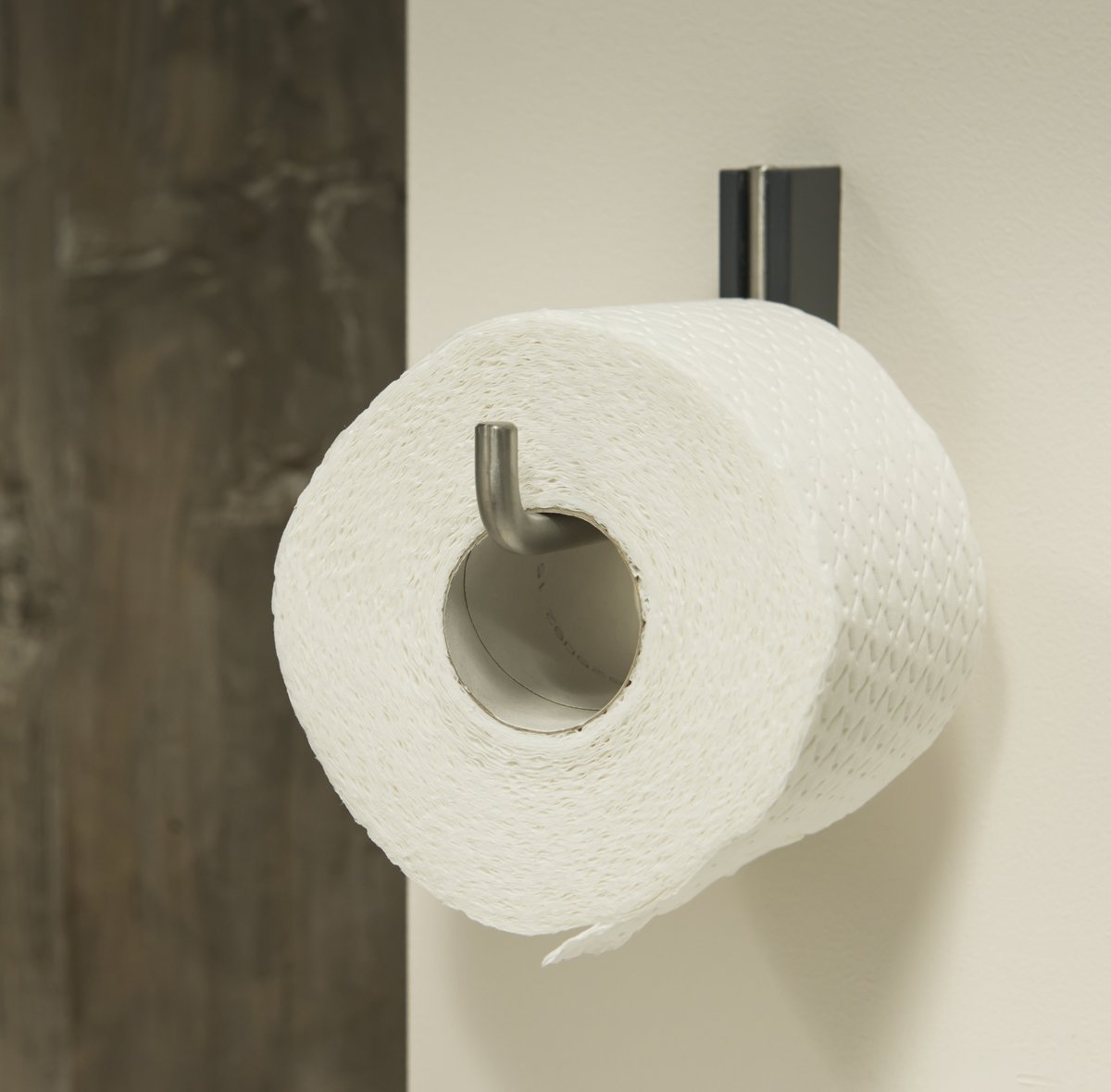 Tiger Cliqit Reserverollenhalter Aus Gebürstetem Edelstahl - Wandhalterung Für Toilettenpapier, Grau