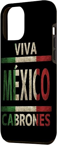 Miniatura 2 de Carcasa para iPhone 12 Pro Max Viva México Cabrones con bandera mexicana