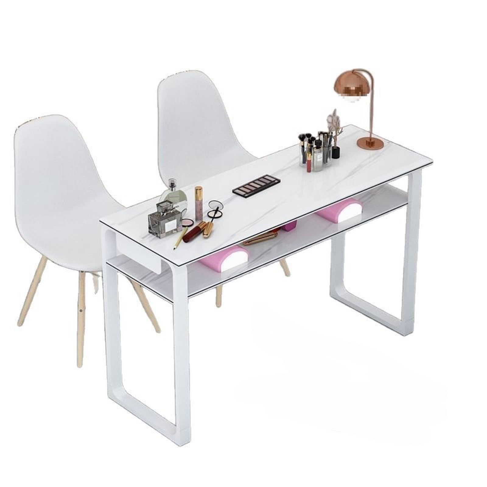 Table de Manucure Bureau de Manucure, Table de Manucure Professionnelle Double Moderne avec Tiroirs de Rangement(80x40x75cm)