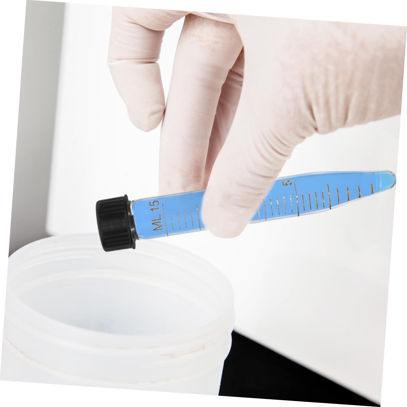 VILLCASE 10 Pezzi Provette Centrifuga Coniche in Vetro da 15ml con Tappo a Vite, Area Scrittura Bianca Indelebile, per Laboratorio e Analisi Molecolari