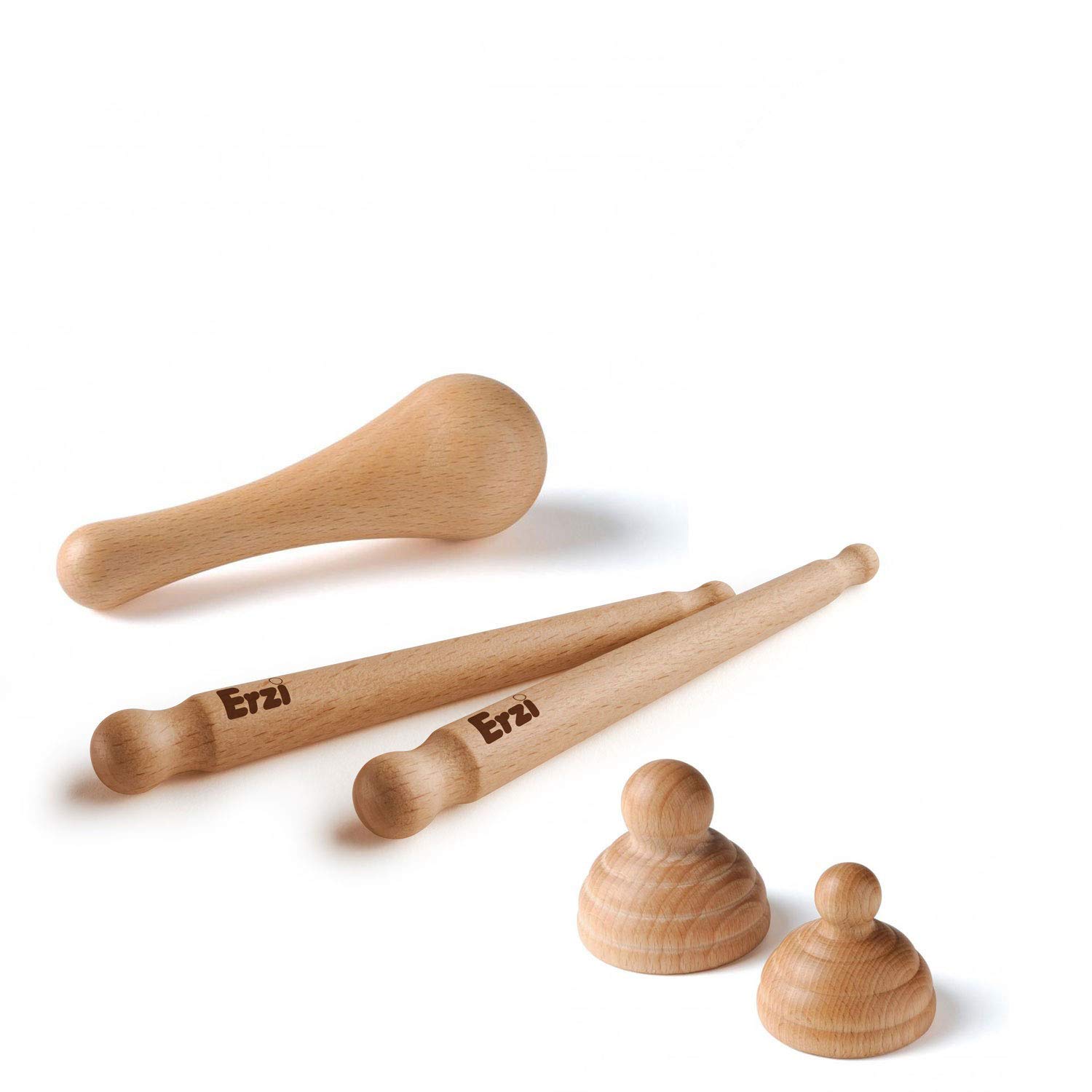 Erzi 5er Set Woodroll Trigger Therapie Massagestäbchen Massage Faszientraining