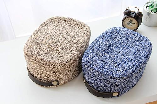 Miniatura 5 de Paquete de 1 cesta de cuerda de algodón, canasta tejida pequeña, 10 38 pulgadas x 7 34 pulgadas x 4 34 pulgadas, canasta de algodón para bebé,