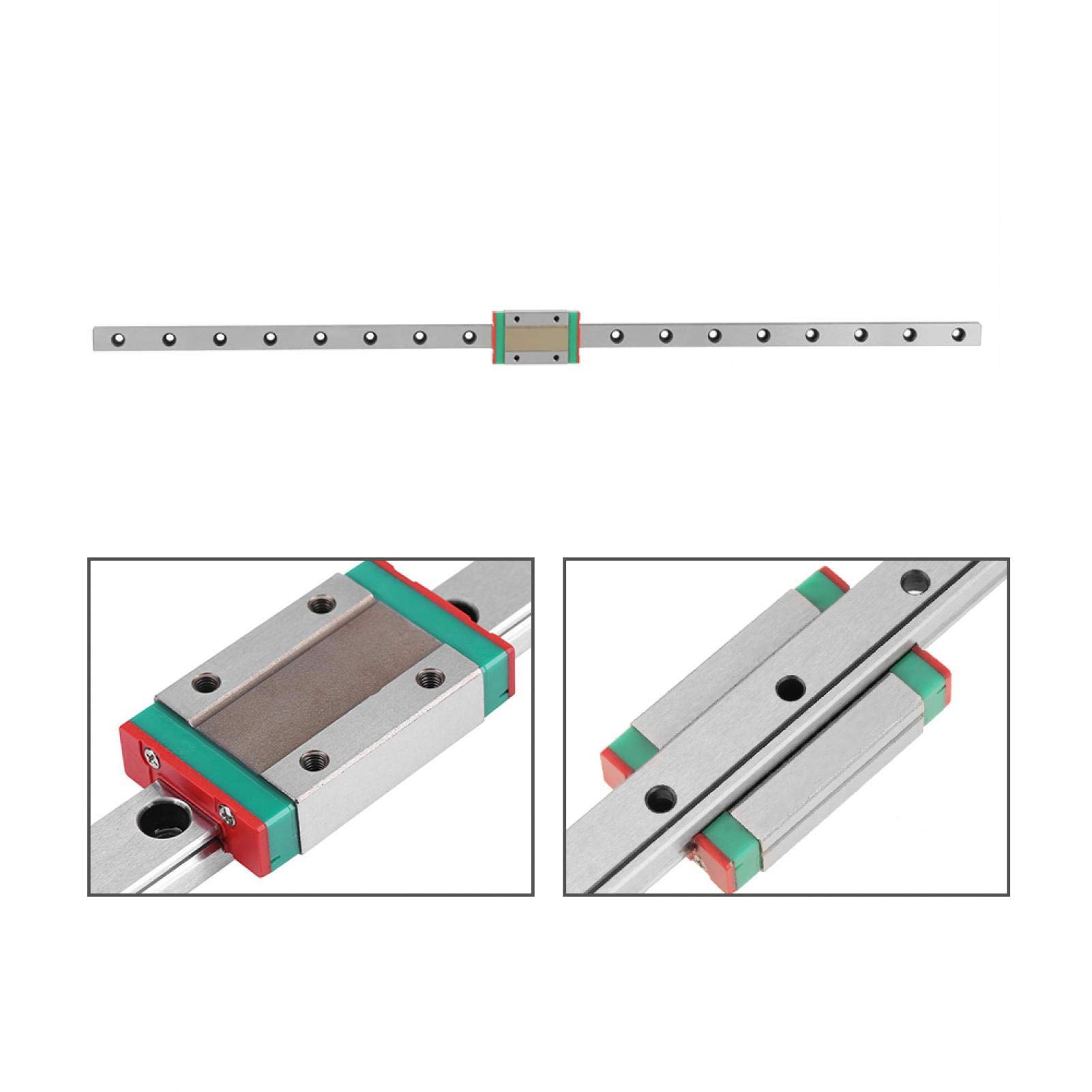 Guida a Movimento Lineare, Guida Lineare in Miniatura MGN12H Lunghezza 450 Mm Larghezza 12 Mm + Blocco di Scorrimento