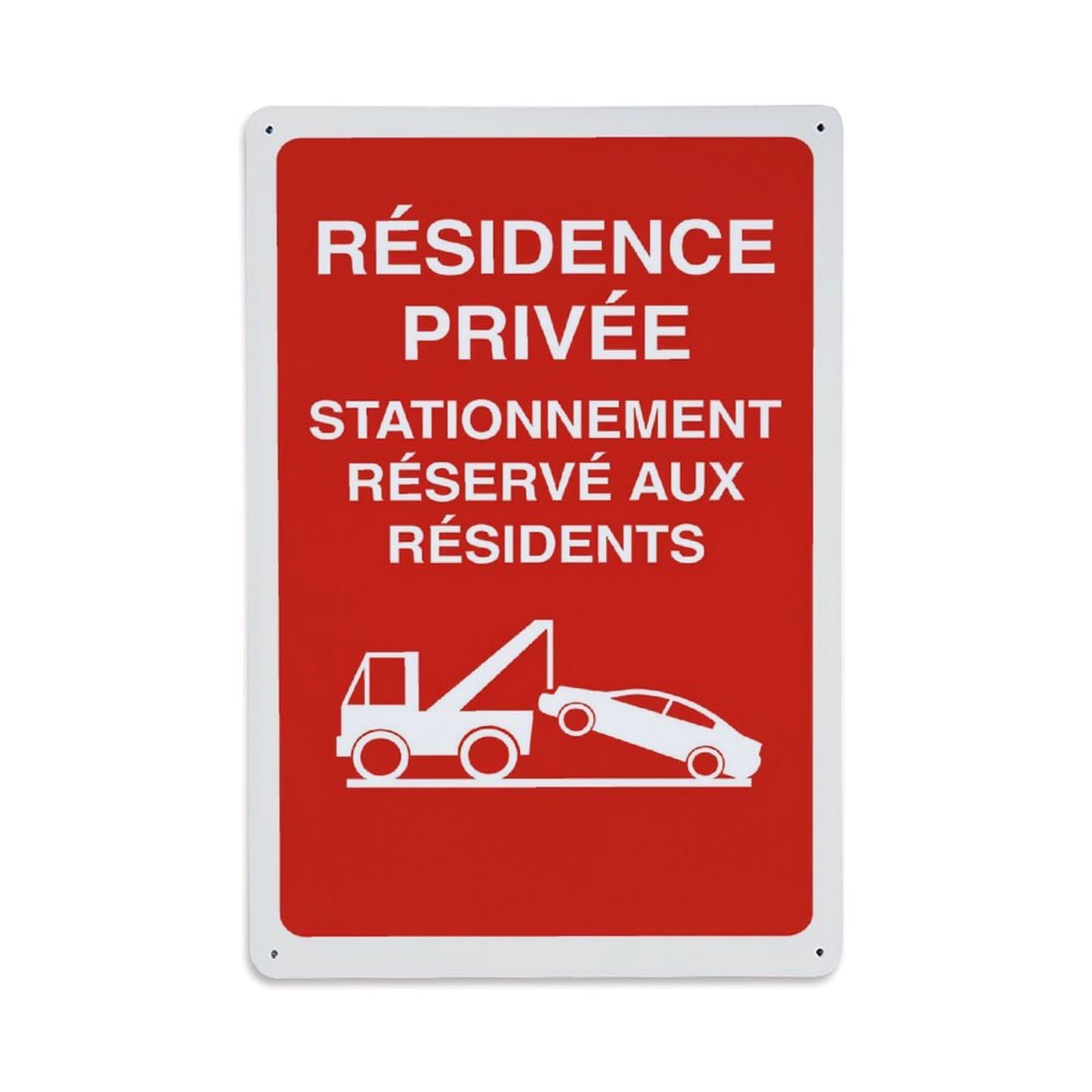 Lzwbntey Vintage Red Sign With White Text And Tow Truck Icon Metal Tin Sign Retro Wall Decor For Home Bar Garage Cafe, Indoor & Outdoor Decorative Metal Poster, 8X12 Inch