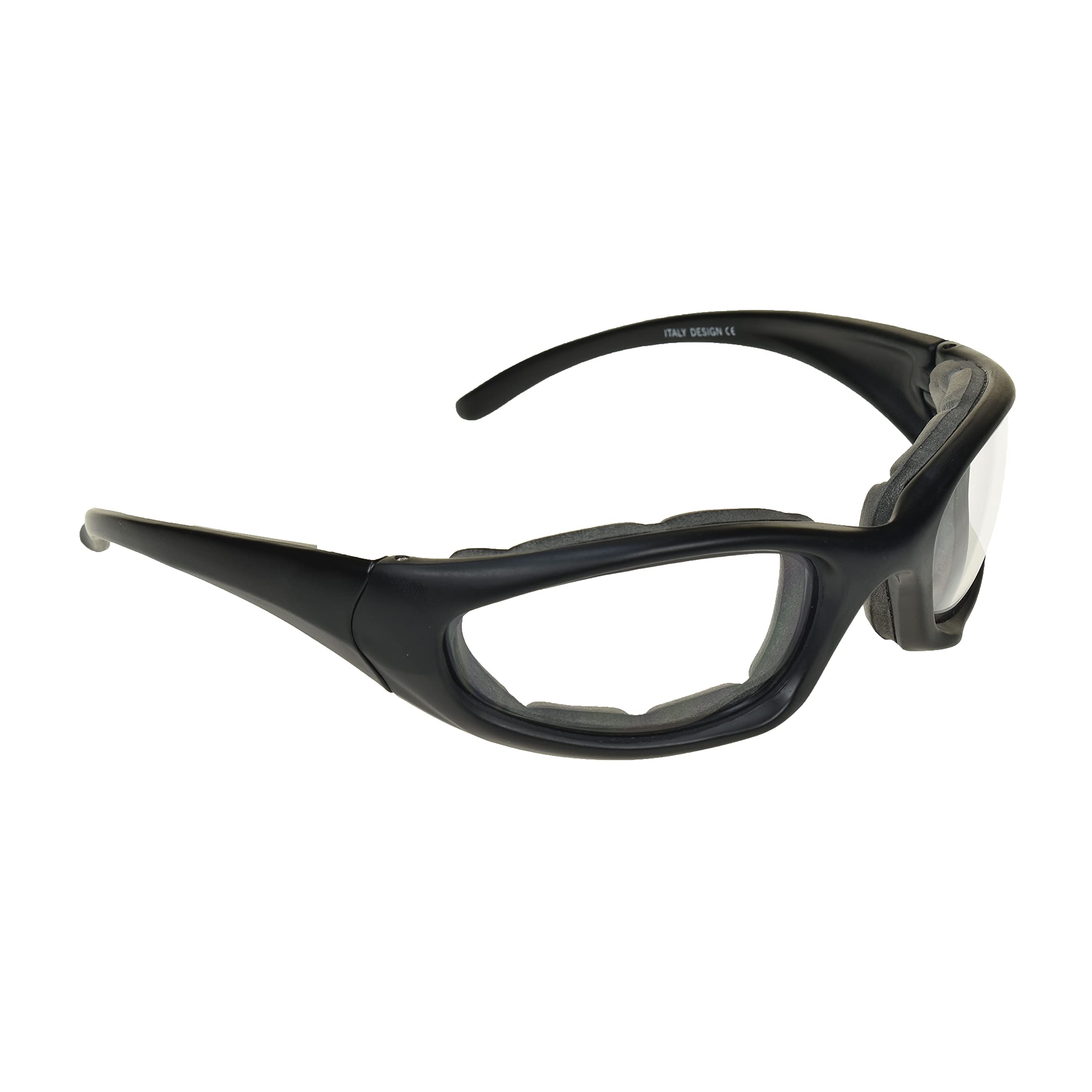 Bikershades Motorcycle Riding Glasses Padded Safety Polycarbonate Clear Lens Men Women