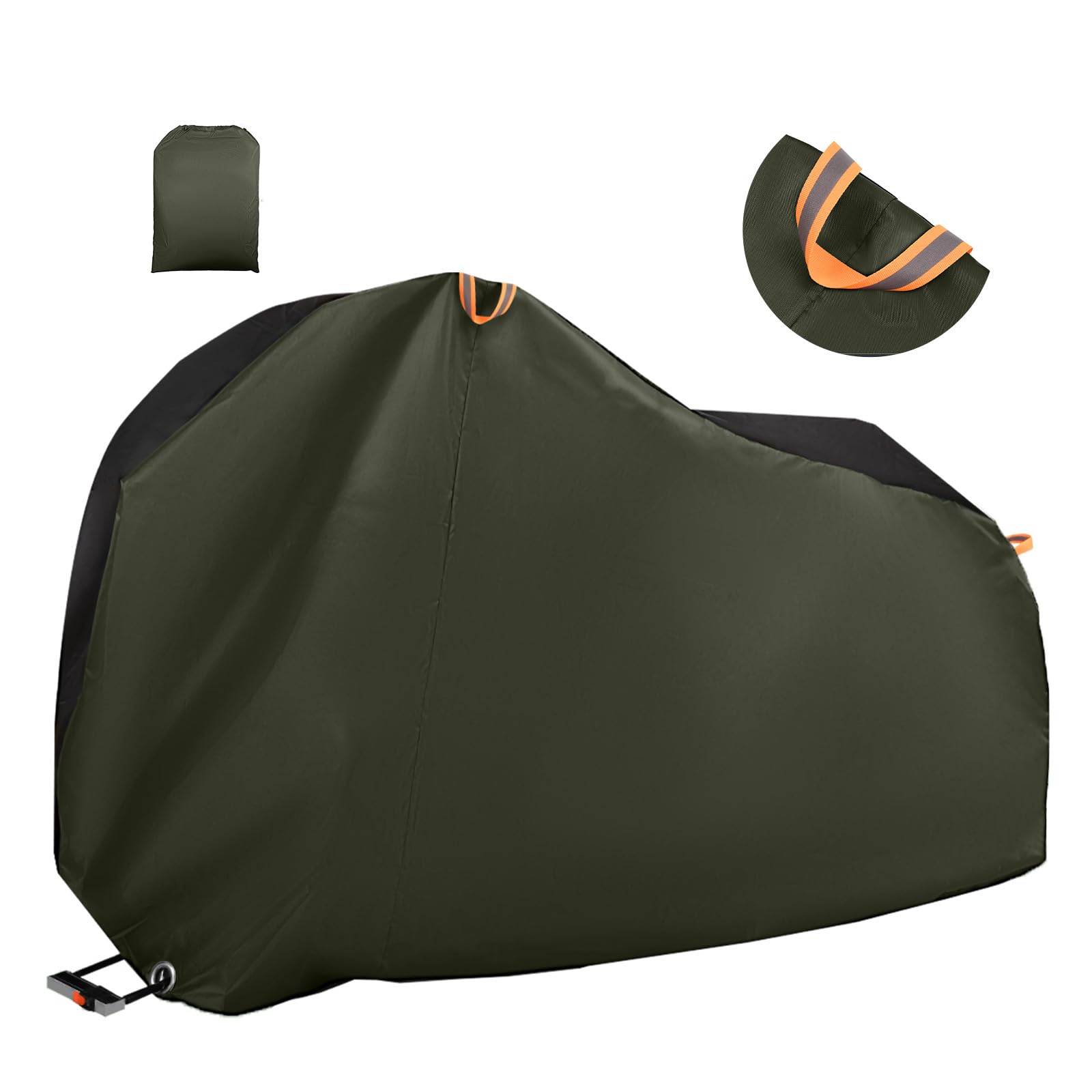 NIFBANG Bike Cover Waterproof Outdoor,210D Oxford Fabric Bicycle Cover,Anti Dust Rain Snow UV,Bike Rain Cover for Mountain,Road & Heavy Duty Bikes with Lock Holes,Reflective Tape & Storage Bag(Green)