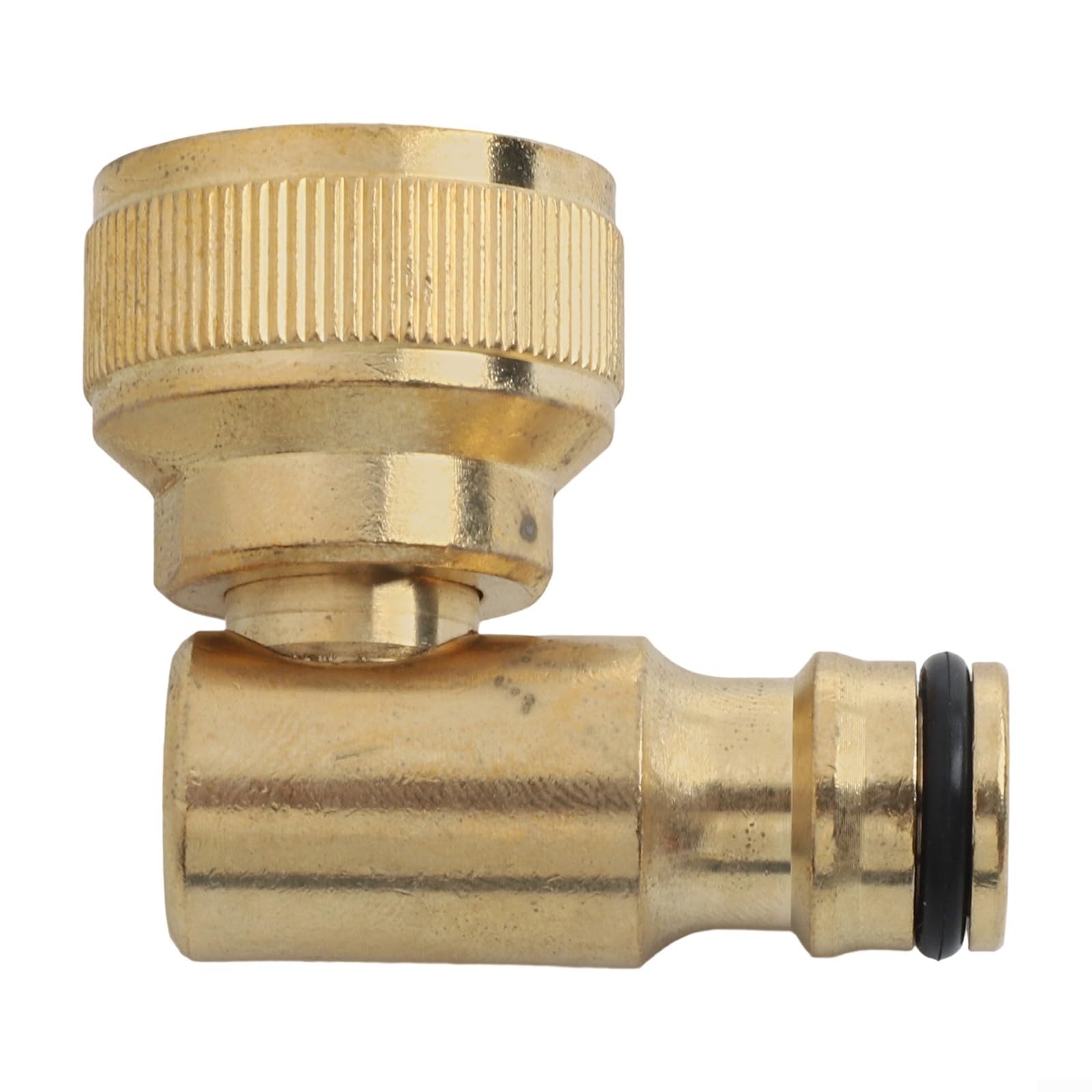 Hose Reel Swivel Elbow Quick Connector Brass 3/4in Female Threaded Tap Adapter for Hosereels and Outdoor Garden Water Pipes, Gold