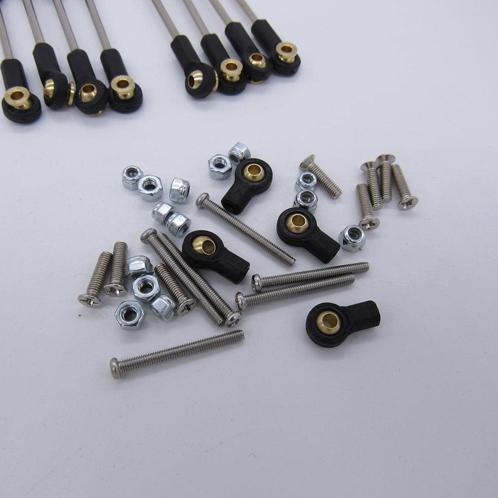 8 Pièces Tige Servo RC Ensemble Liaison Métallique Tige Extrémité Bielle Installation Rapide Convient pour Usage Modélisme Auto Pièces Accessoires, Paquet B