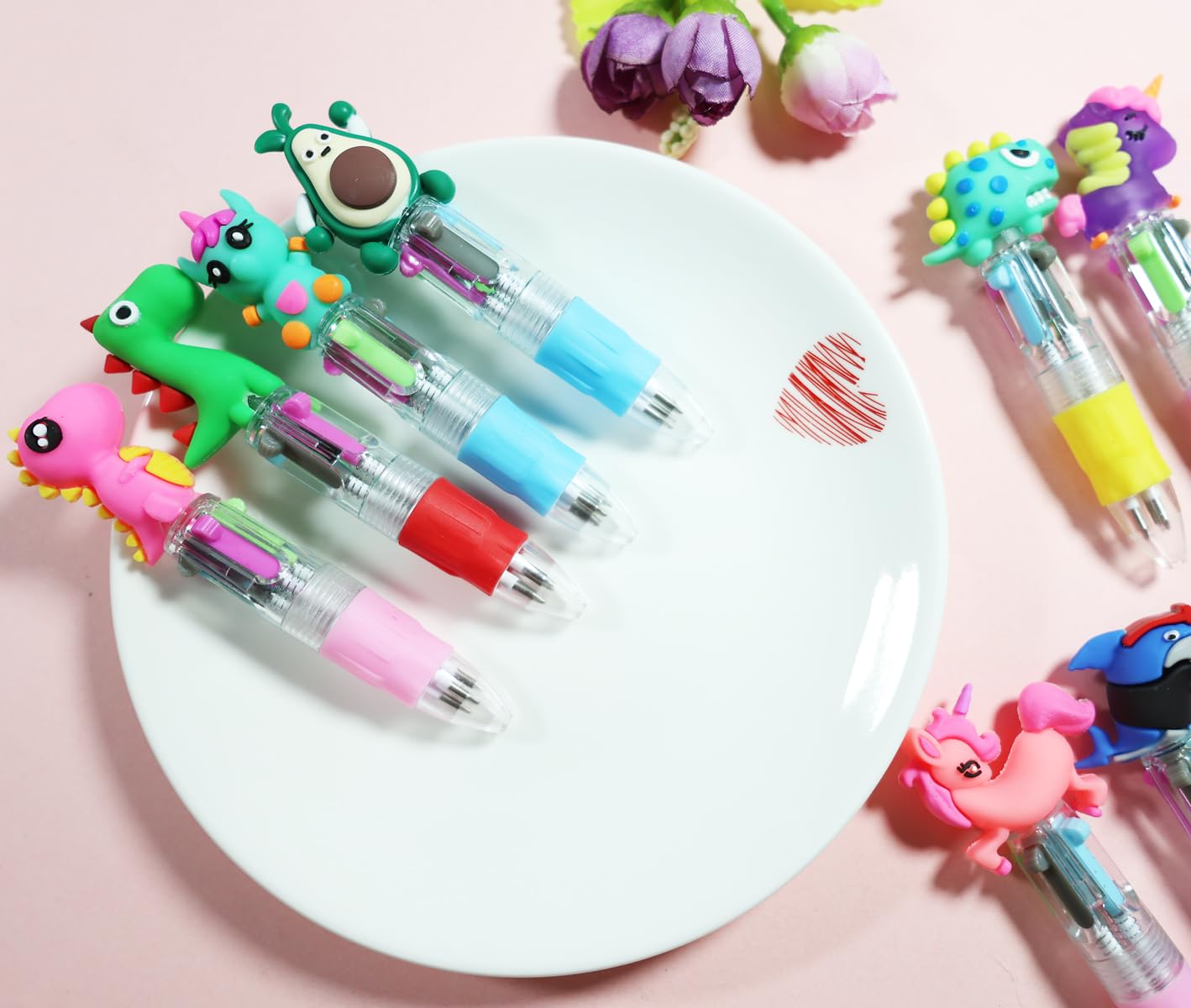 Awinker Pack de 40 Stylos 4 Couleurs pour Enfants - Idéal pour Pochette Cadeau Anniversaire Enfant Invites