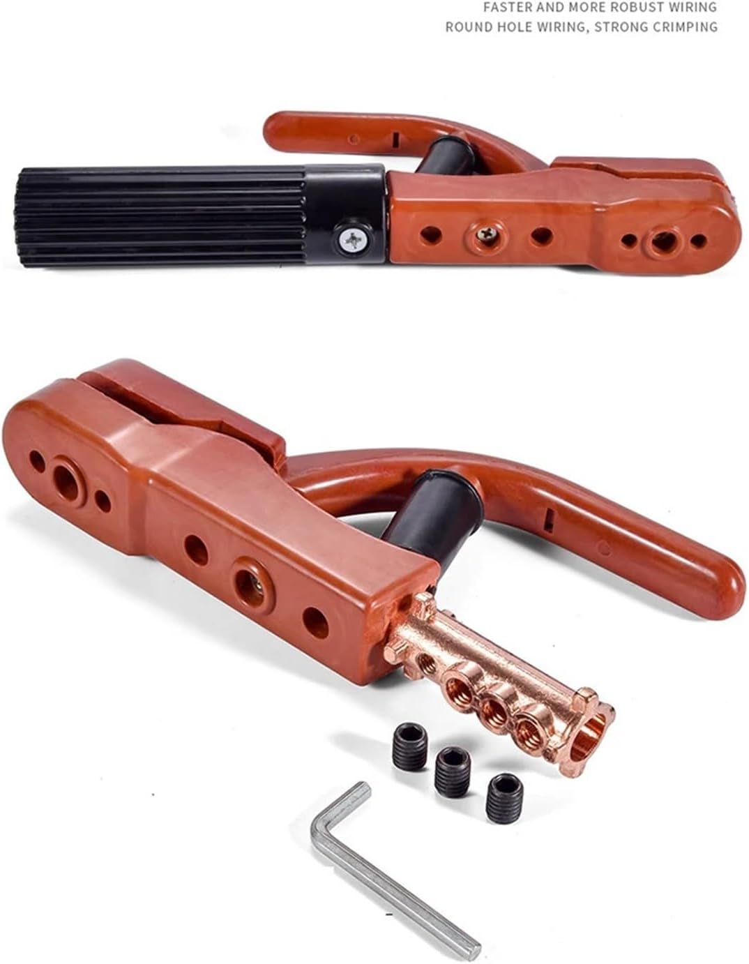 800A Welder Clamp Welding Electrode Holder Brass W/Insulated Handle For MMA Stick ARC Supplies