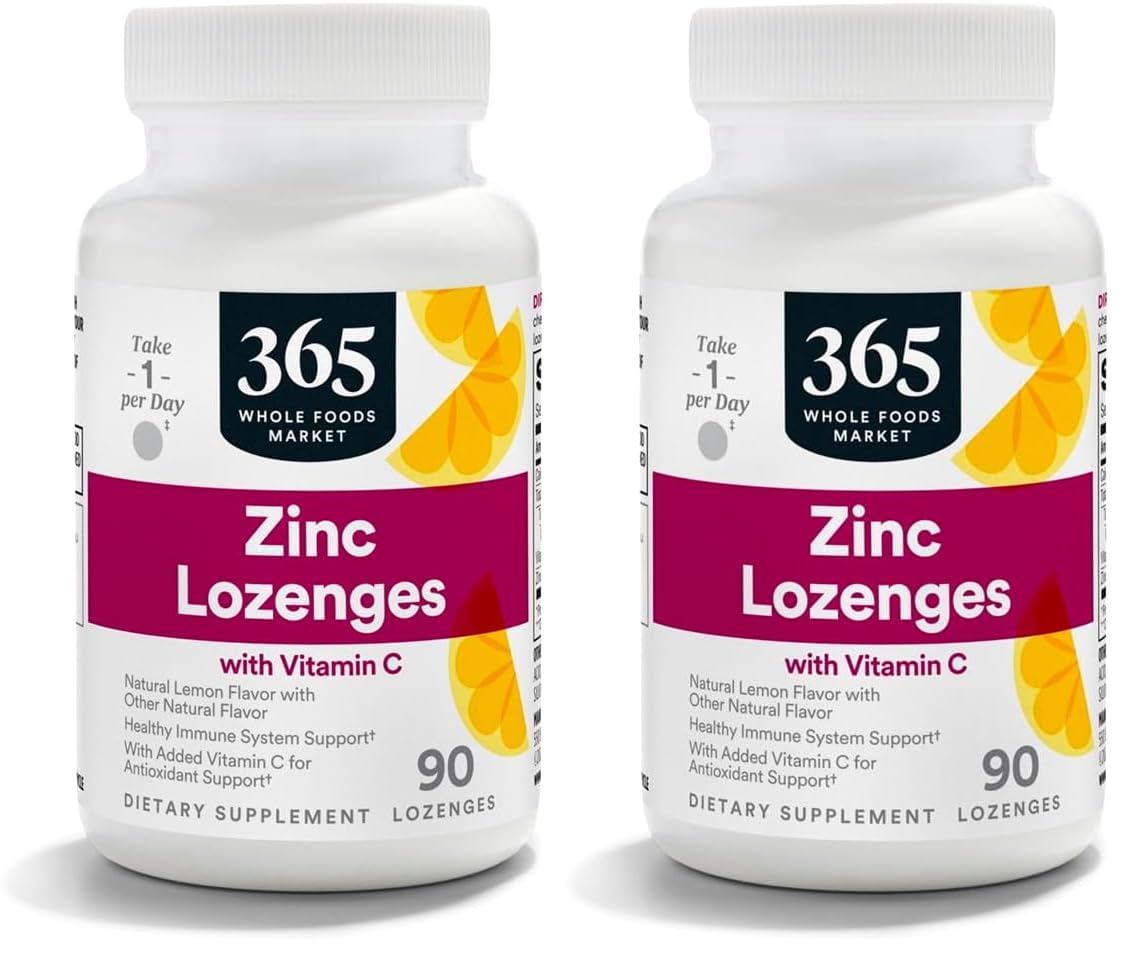 365 by Whole Foods Market, LOunceenges Zinc Vitamin C, 90 Count (Pack of 2)