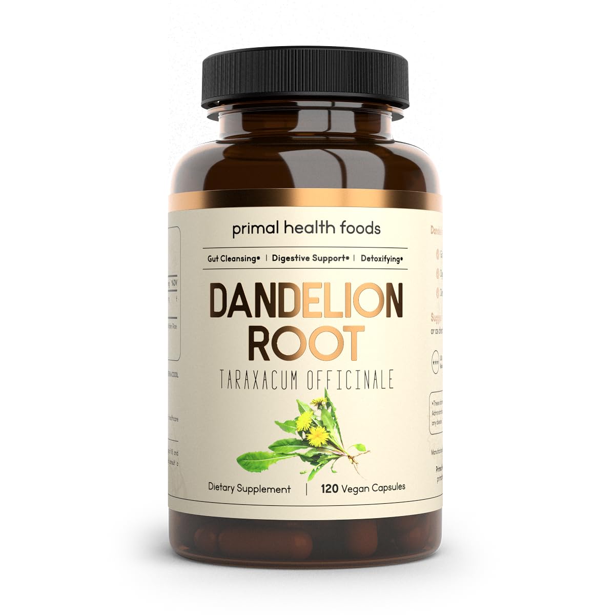 Primal Health Foods — Suplemento herbal orgânico de raiz de dente-de-leão 1000 mg — 60 unidades