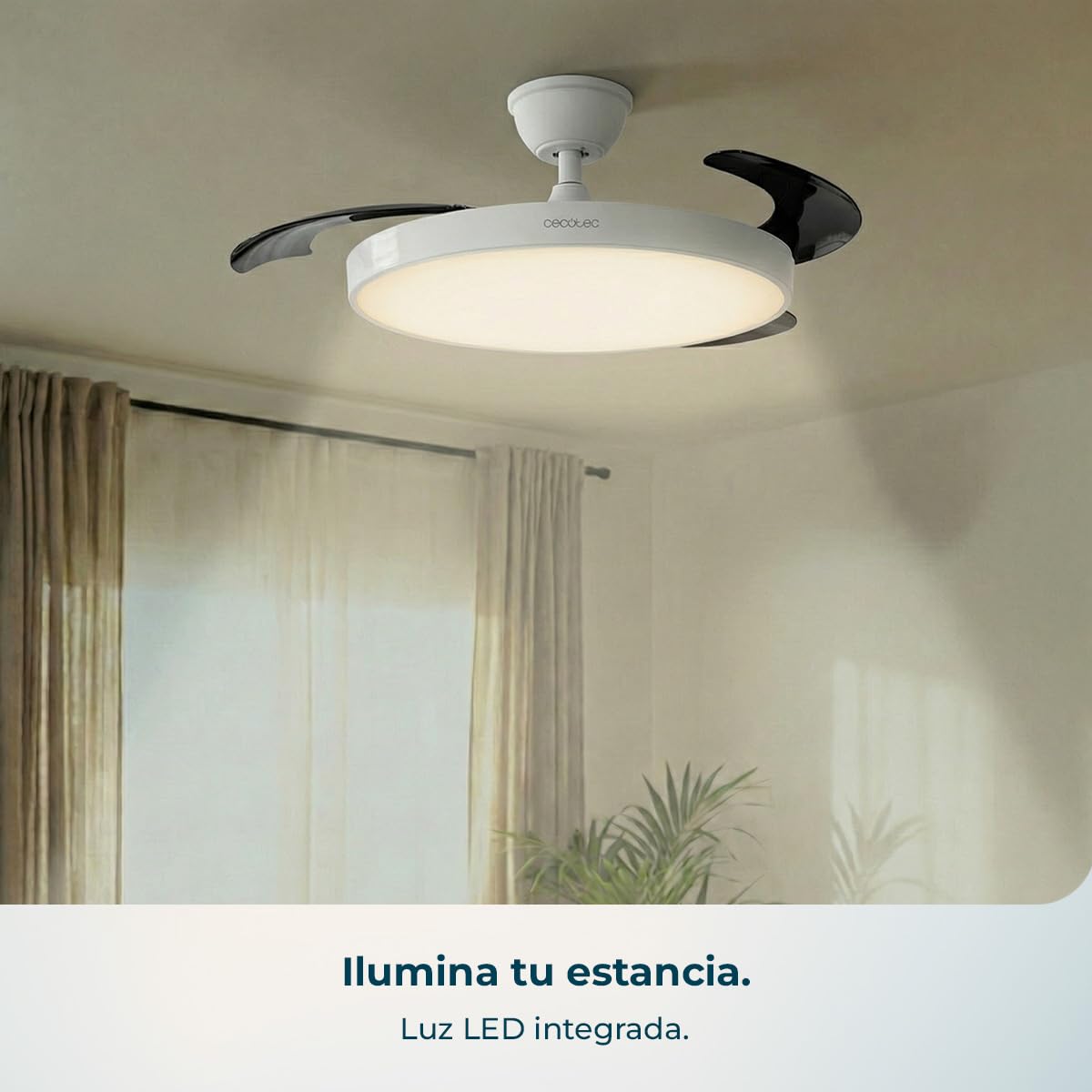 Cecotec Ventilador de Techo con Luz con Aspas Retráctiles EnergySilence Aero 300 Air Invisible. 30W, Motor DC, Mando a Distancia, 6 Velocidades, Temporizador 4h, Función Winter-Summer — view 7