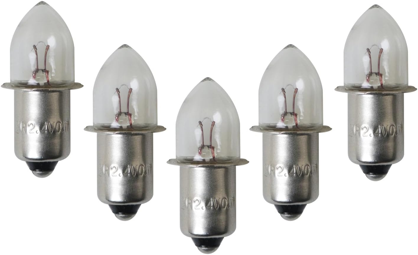5pcs 2.4V 0.75A Bayonet Base Krypton Replacement Bulb for Flashlight Replacement Bulb Flashlight Work Light Flashlight Bulb Small Electric Beads