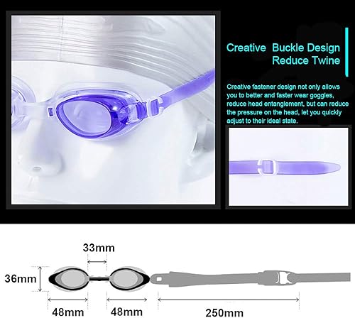 Miniatura 5 de Peicees 4 Pack Swim Goggles for Kids 6-14 with Earplugs and Case Clear Anti-Fog