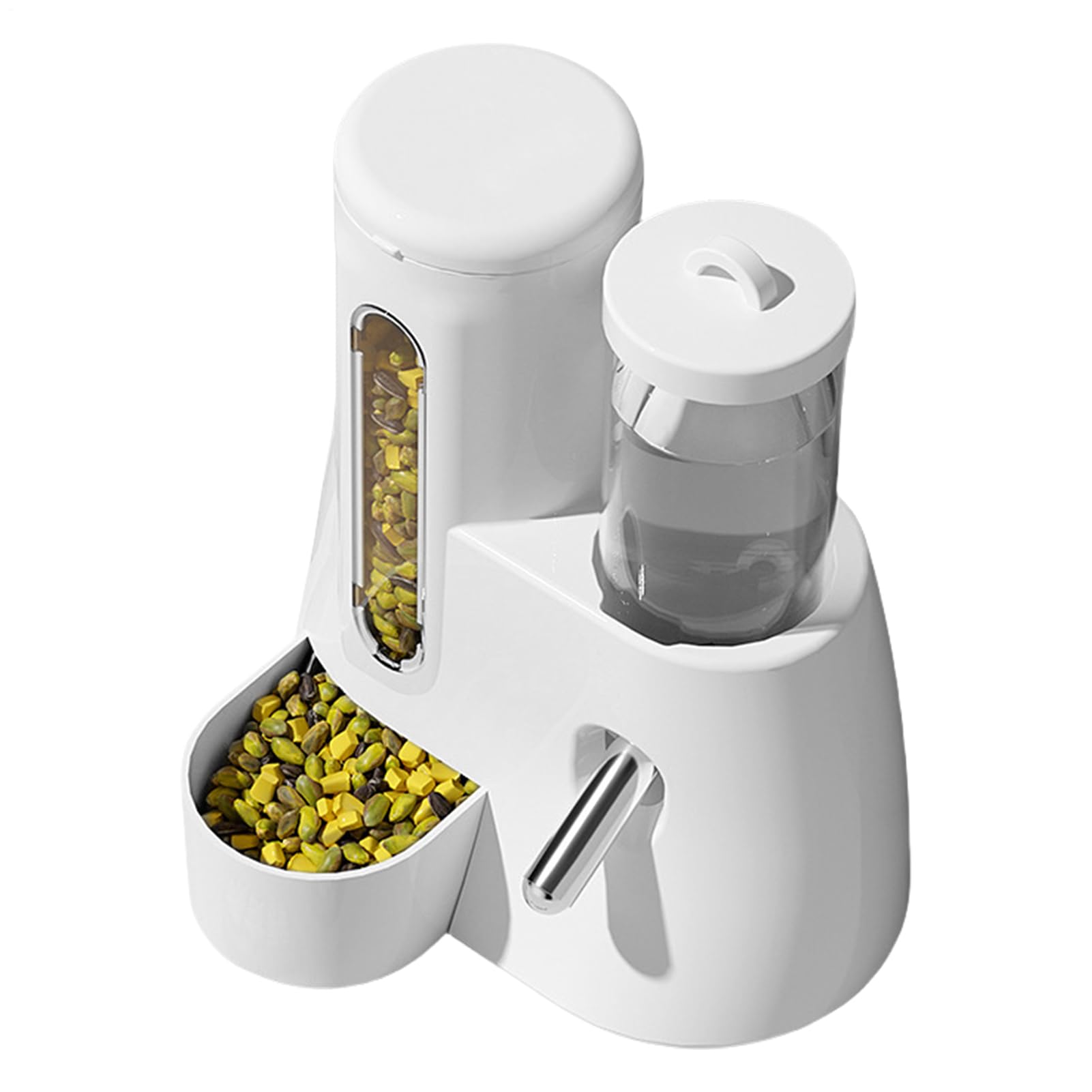 Hamster Water and Food Dispenser Set, Stand Water Bottle Holder Food The Bowl for Dwarf Hamsters Small Guinea Pigs Gerbil Hedgehog