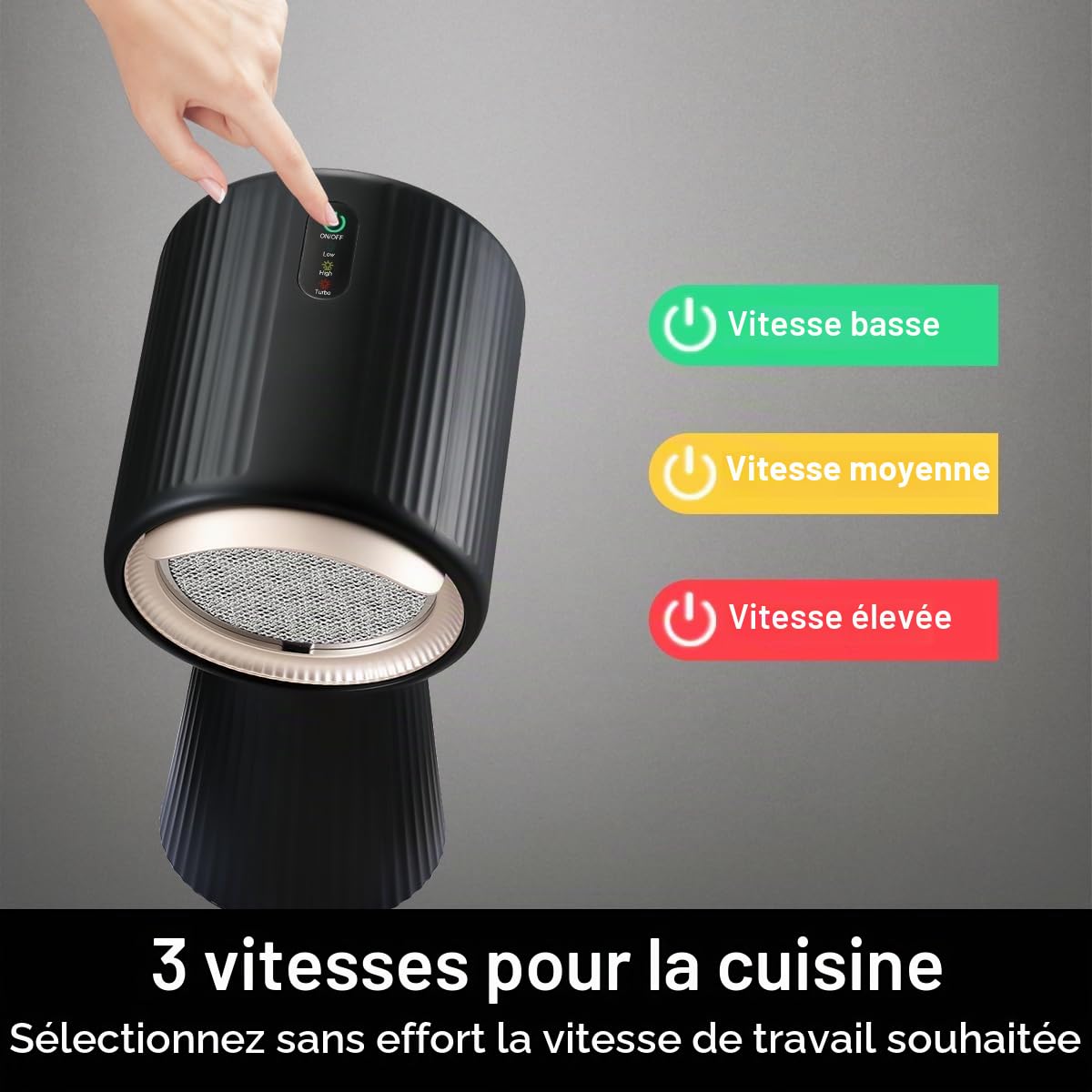 Hotte Aspirante Portable 180 m³/h, 3 Vitesses, Mode Recyclage avec Filtre à Charbon