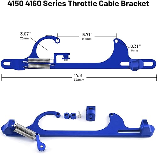 Vista 26 de Soporte de cable del acelerador para 4150 4160 Series Soporte de carburador ajustable Soportes de acelerador de aluminio (rojo)