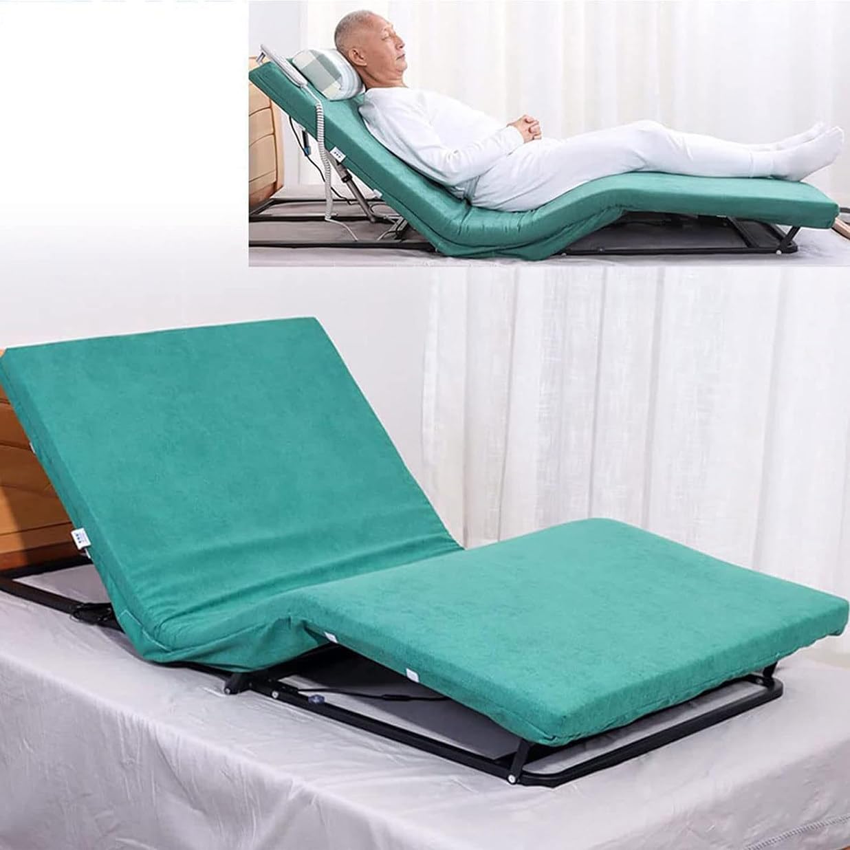 Schienale elettrico per letto, sollevatore medico portatile per supporto collo e lombare, materasso regolabile, supporto per sedersi, supporto per anziani, pazienti paralizzati e disabili