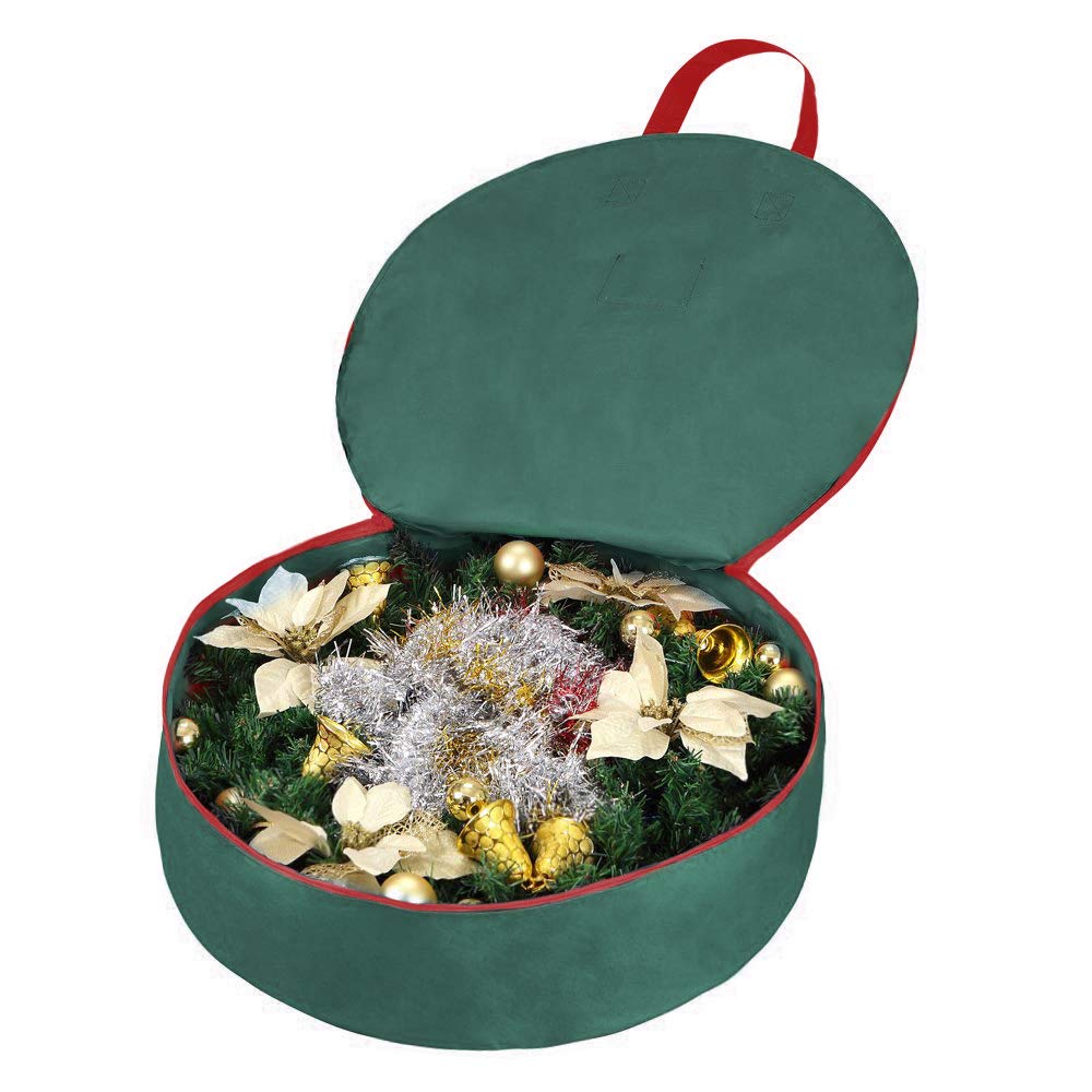 Borsa portaoggetti per ghirlande natalizie, 122 cm, manici in resistente poliestere Oxford 600D, extra large, contenitore per ghirlande natalizie (verde)