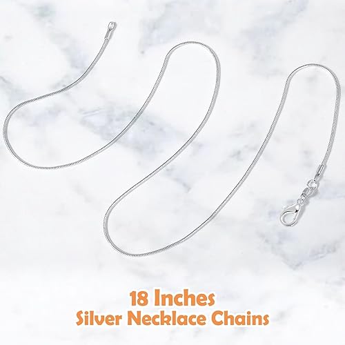 Miniatura 4 de PAXCOO - Paquete de 25 cadenas de plata para hacer joyas, cadenas de collar de metal a granel chapadas en plata a granel para hacer collares, joyas,