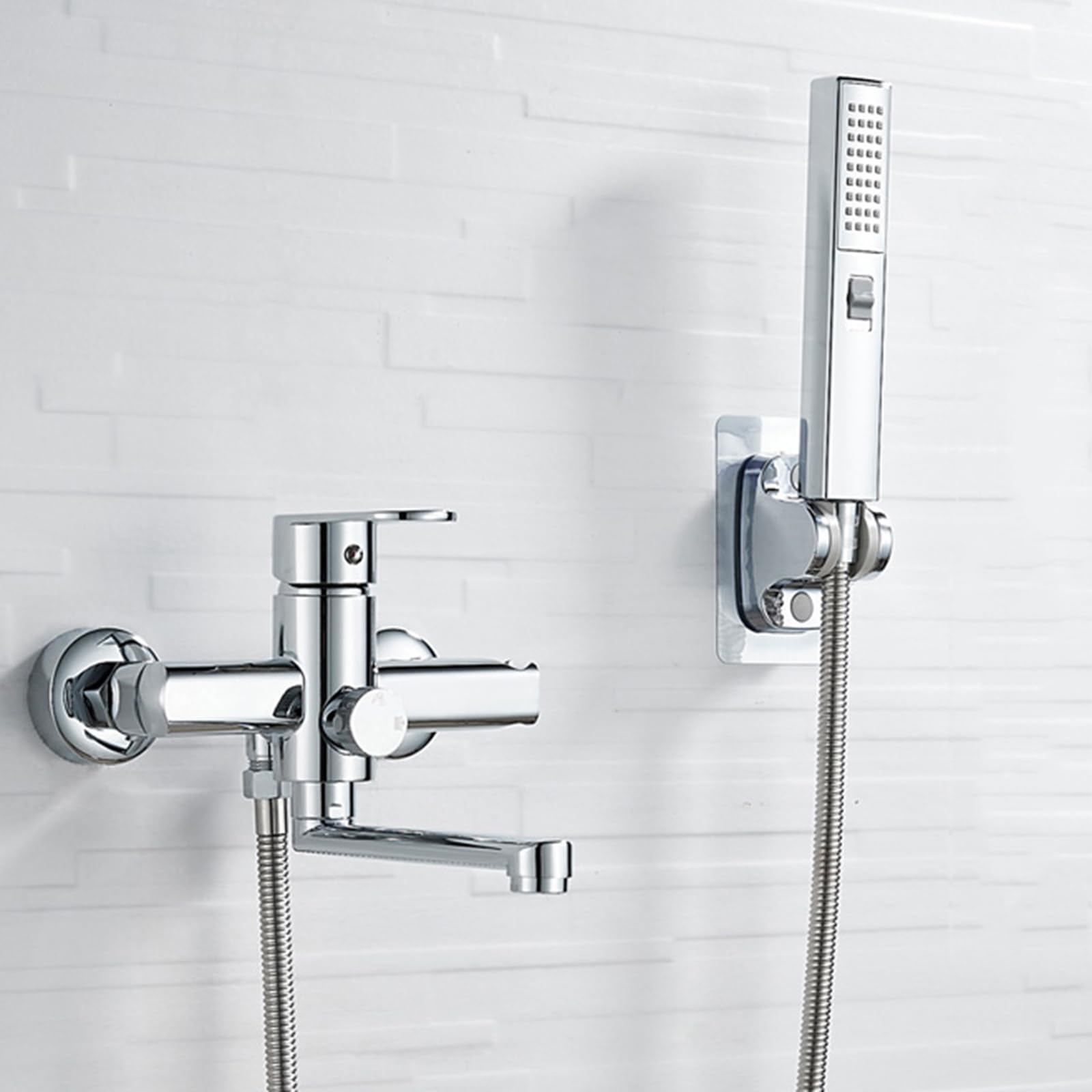Mitigeur de bain mural haut de gamme, robinet moderne à bec long pivotant