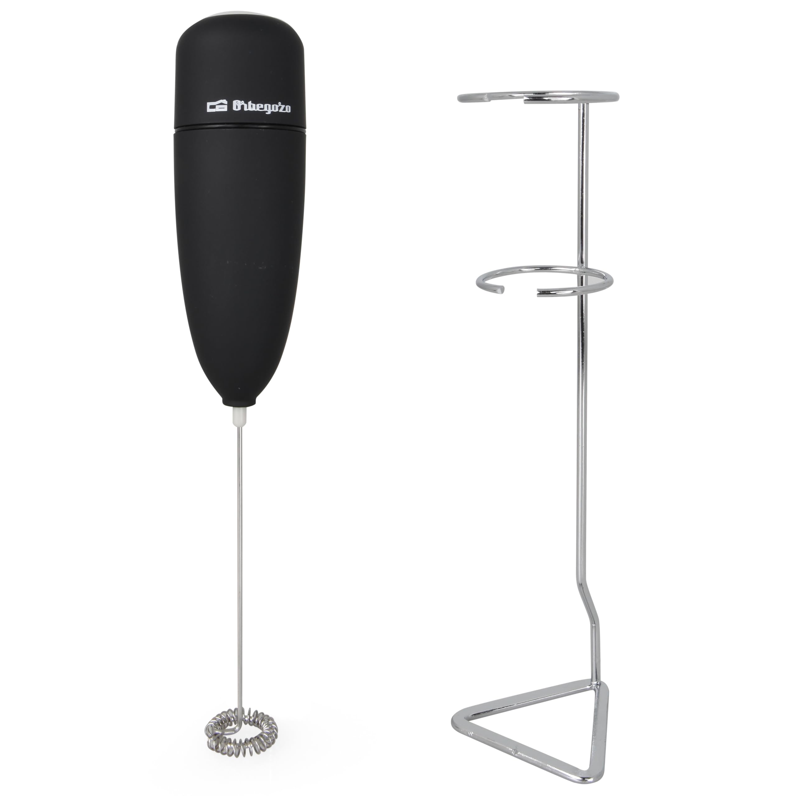 Orbegozo MN 3800 Espumador de Leche Eléctrico a Pilas 2xAA, Batidora para Café y Capuccino, Leche Espumosa en Segundos, Tacto Suave, Fácil Limpieza, Incluye Soporte, Negro